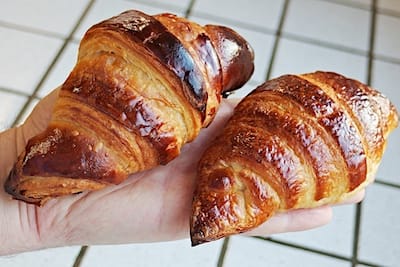 🥐 Left: successful puff pastry - Right: brioche dough because of an improper flour